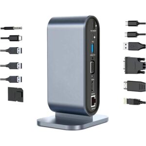 USB C HUB 12-in-1, USB C Adapter Docking Station