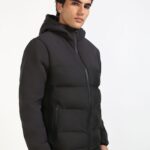 Men Hooded Solid Cotton Casual Puffer Jacket