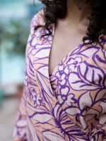 Printed Pure Cotton V-Neck Top With Flared Trouser - Image 3