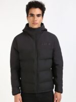 Men Hooded Solid Cotton Casual Puffer Jacket - Image 2