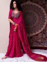 Taavi Bandhani Tie & Dye Designer Saree - Image 3