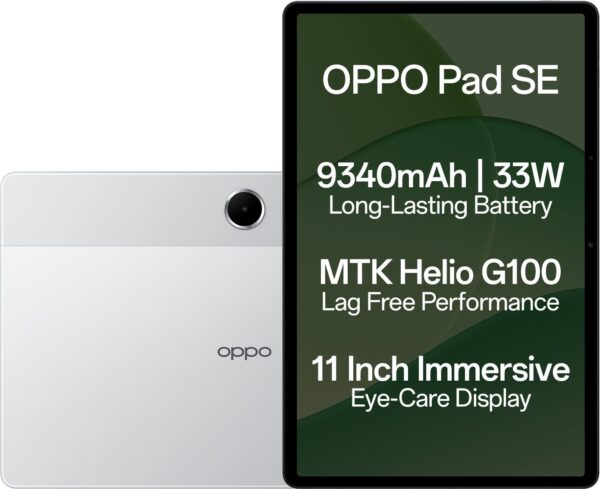 original-imahff78n65g5vq7.jpeg OPPO Pad SE 4 GB RAM 128 GB ROM 10.95 inch with Wi-Fi Only Gaming Tablet (Starlight Silver)